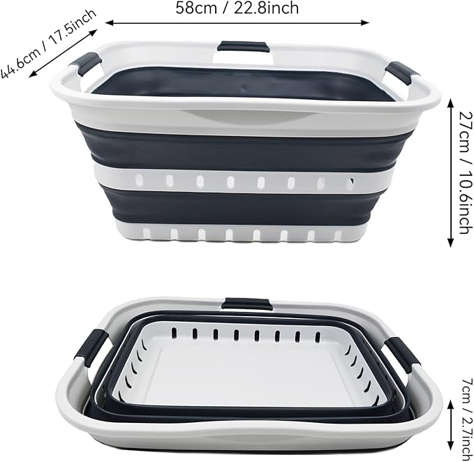 SAMMART 42L Collapsible Plastic Laundry Basket