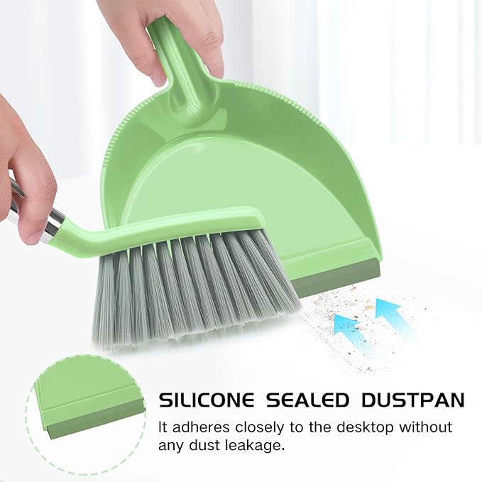 NACENA Mini Broom and Dustpan Set, Small Dust Pan and Brush Set