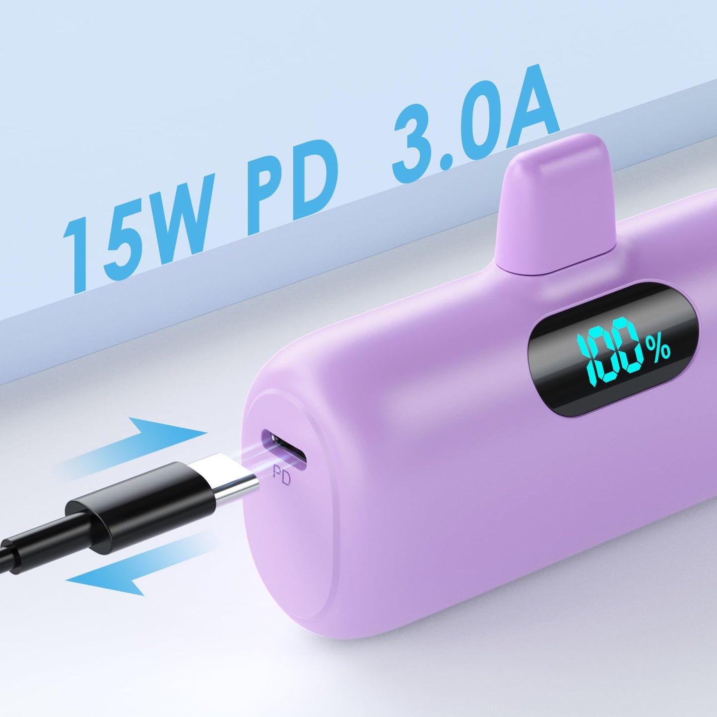 Small Portable Charger for iPhone,Upgraded 5000mAh PD Fast Charging Power Bank,Mini Battery Pack Backup Charger Compatible with iPhone 14/14 Pro Max/13/13 Pro/12 Pro/11/XS/XR/X/8/7/6 etc-Black