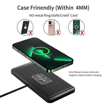LOOSAU Wireless car Charger Charging pad 15w Non Slip FastCharger for car Wireless Phone Charger for Android for iPhone 11/12/13/14/15/16 /17 Pro Max Xs,Samsung Galaxy S20, S10+ Note 9，LG