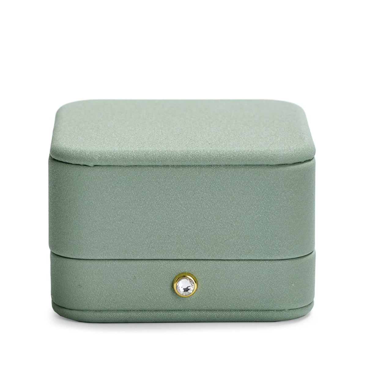 Woodten Premium Green Leather Necklace Pendant Box Velvet Interior Jewelry Gift Box for Pendant Necklace