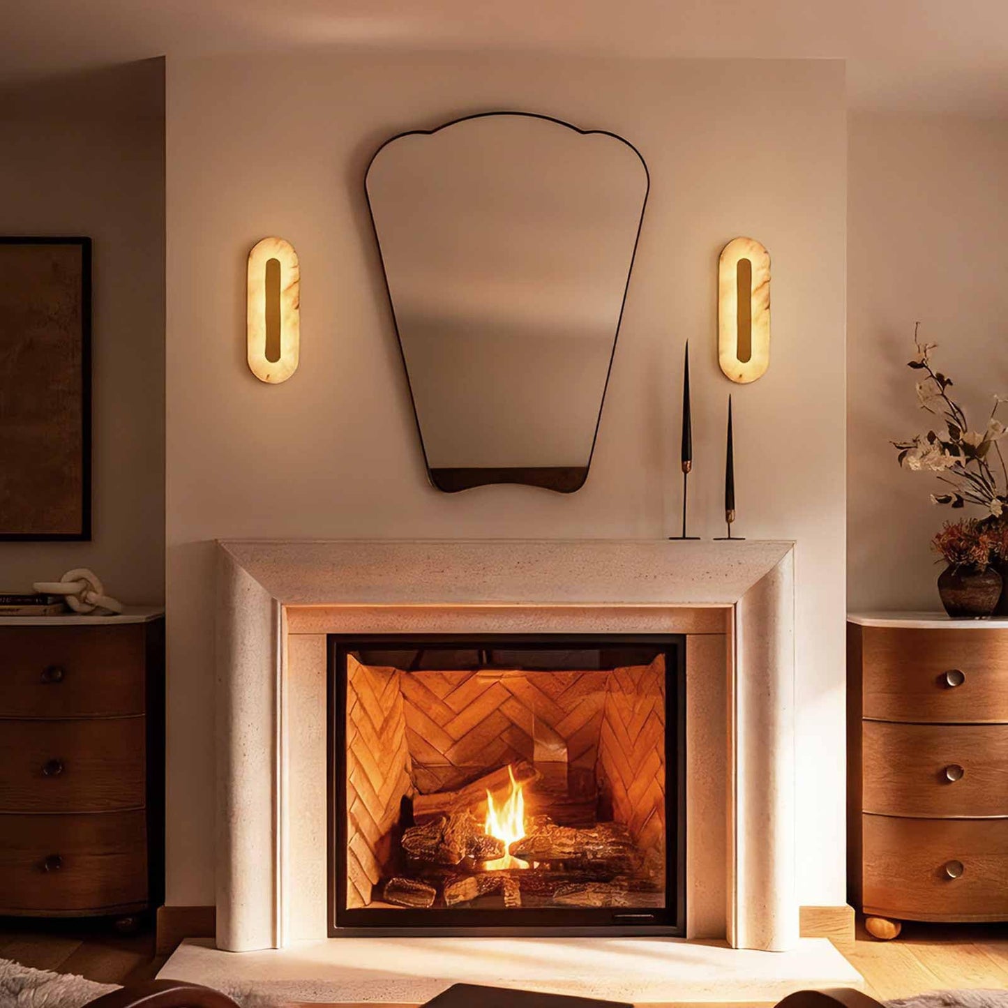 YMDHFS Alabaster Wall Sconces Natural Marble Wall Sconce Oval Stone Wall Light Gold Marble Bathroom Vanity Light Fixtures LED Bedroom Alabaster Lights for Living Room Showroom Staircase Hardwired
