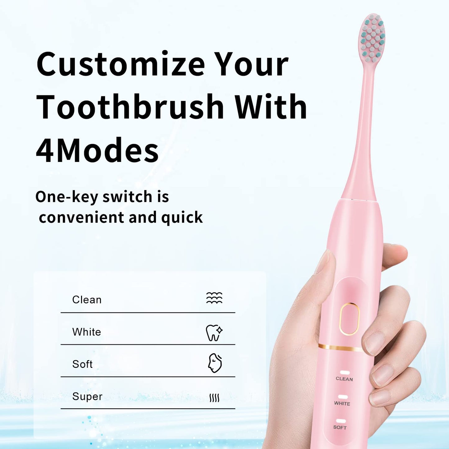 Electric Toothbrush Set, Comes with 8 Brush Heads & Travel Case,4 Modes with 2 Minutes Built in Smart Timer, One Charge for 60 Days, 42000 VPM Motor (Black)