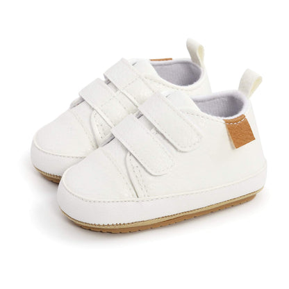 RVROVIC Baby Boys Girls Sneakers Anti-Slip Oxford Loafer Flats Infant Toddler PU Leather Soft Sole Baby Shoes(12-18 Months,Toddler,3-White)