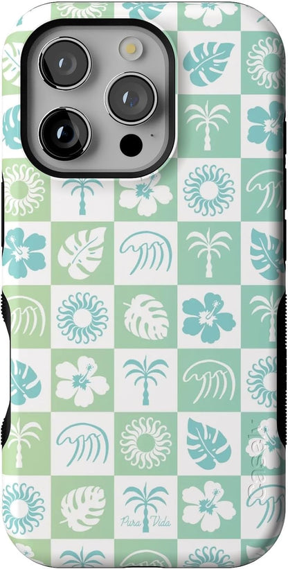 Casely iPhone 16 Pro Case | Fit Check | Neutral Checkerboard | Compatible with MagSafe | Bold Protective Design