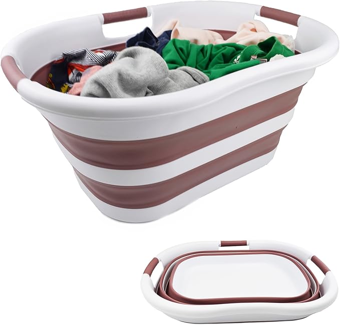 SAMMART 40L Collapsible Plastic Laundry Basket