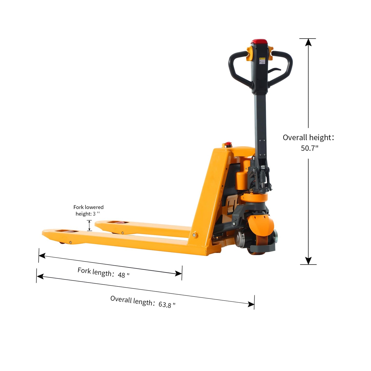 APOLLOLIFT Electric Pallet Jack Truck, 3300Lbs Capacity Powered Pallet Truck 48" x 27" Forks, Lithium Battery Pallet Lift with Multi-Function Handle 2PC