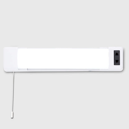 MiniSun | Modern Gloss White 5W LED Wall Light with Shaver Socket and Pull Switch | Bath Wall Lights, Home Décor & Improvement Essential | Includes Integrated 5W LED Bulb