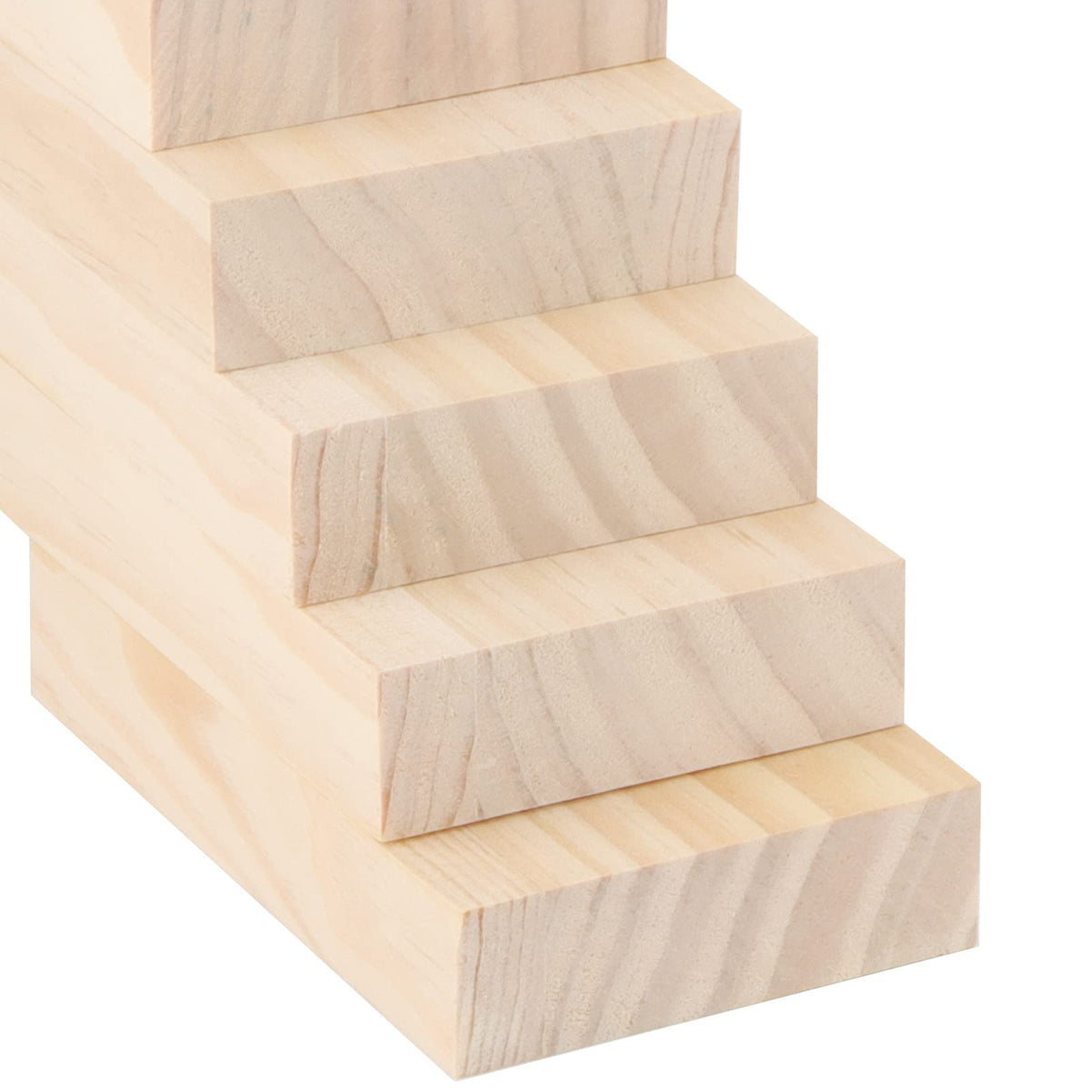 LEXININ 10 PCS Unfinished Wood Blocks, 5 x 3 x 1 Inch Wooden Cubes, Whittling Blocks for Crafts, DIY Projects, Carving