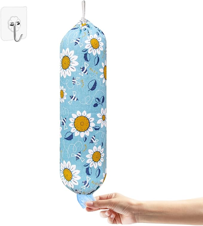 Plastic Bag Holder, Wall Mount Plastic Bag Organizer, Washable Large Grocery