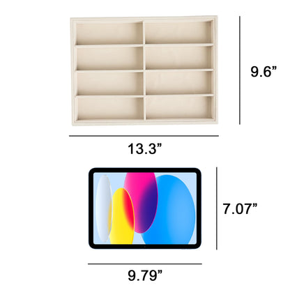 Frebeauty Sunglass Organizer,Velvet Glasses Organizer,8-Slot Sunglasses Tray for Drawer, Men's/Women's Sunglasses Box, Glasses Holder for Watch Stackable Eyeglass/Eyewear Display Tray(Beige)