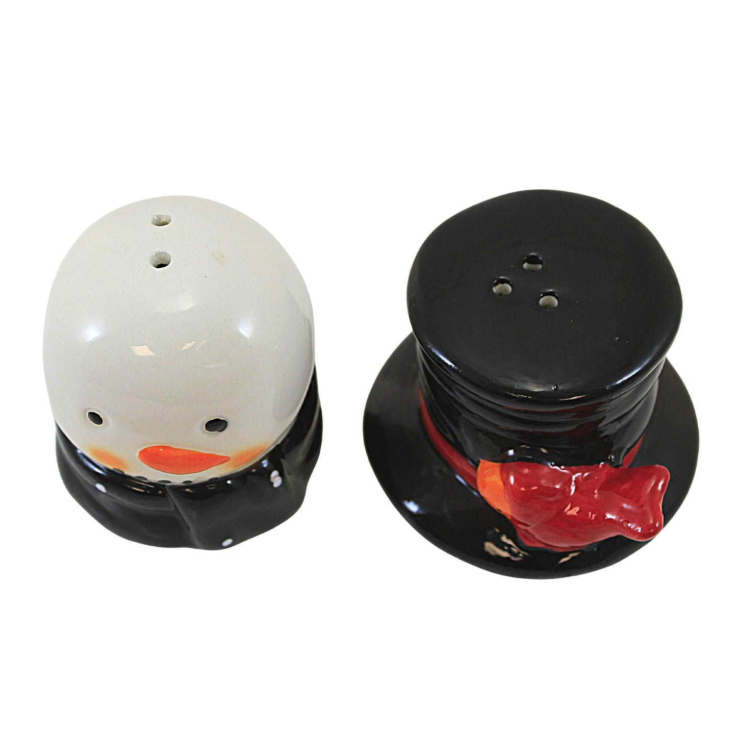 Abbott Collection Snowman & Hat Salt & Pepper Shaker Set