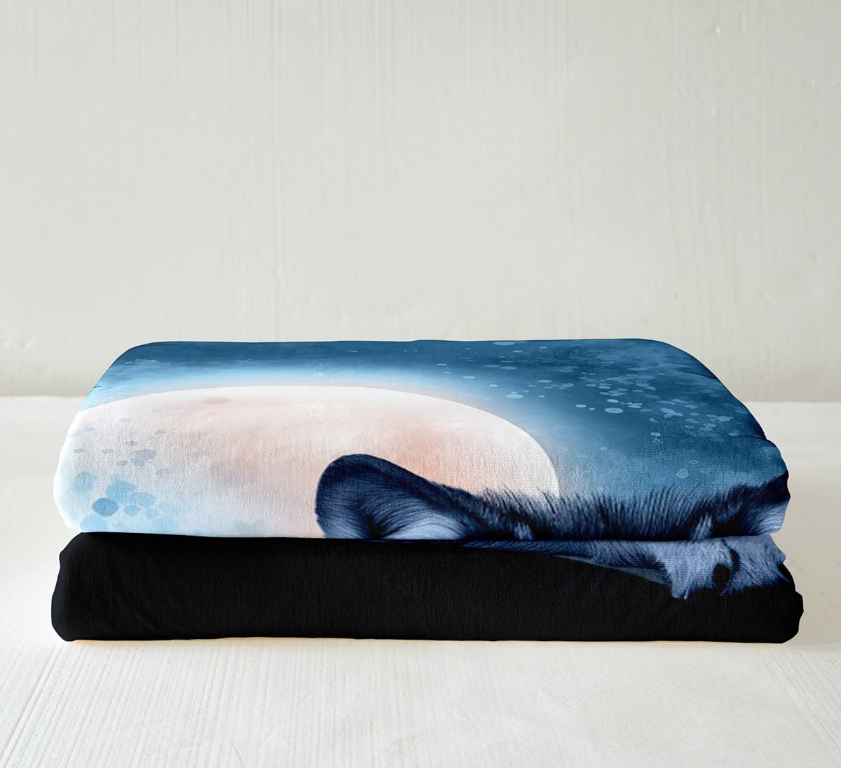Wolf Sherpa Blanket Wild Animal Pattern Plush Blanket Wolves Wildlife Style Fleece Throw Blanket for Bed Couch Sofa Adults Nature Scary Fuzzy Blanket Ultra Soft Room Decor King 87"x95"