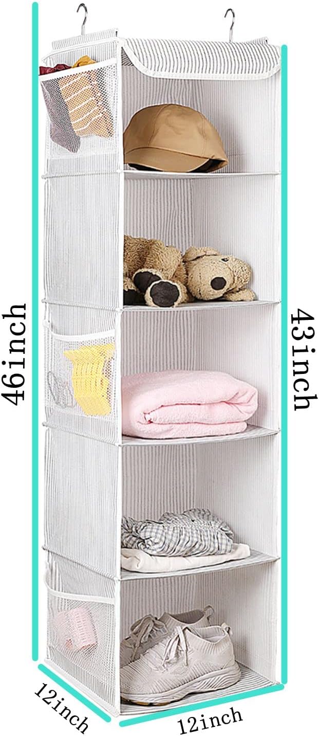 5 Shelves Hanging Closet Organizer, 2 Pack Hanging Storage
