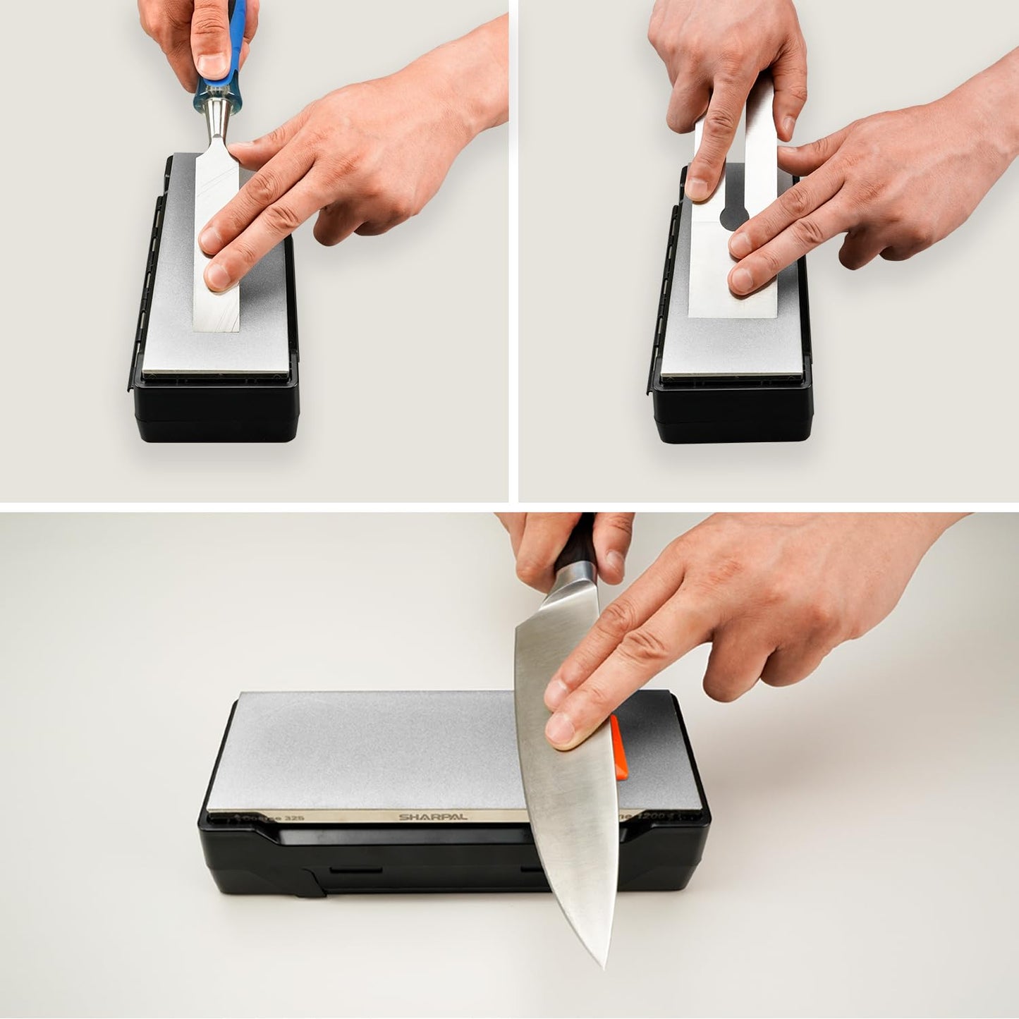 SHARPAL 162N Diamond Whetstone Knife Sharpener with Storage Base | 2 Side Grit Coarse 325 / Extra Fine 1200 | Diamond Sharpening Stone | Non-Slip Base & Angle Guide (203 x 76mm / 8 x 3 Inch)
