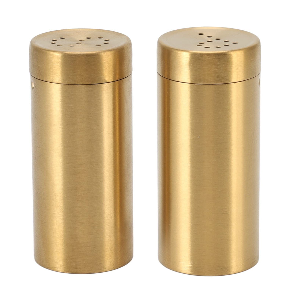 Stainless Steel Gold Spice Jars - 2 Pcs Rustproof Screw Top Seasoning Shaker Bottle for Salt, Sugar, Pepper, Paprika