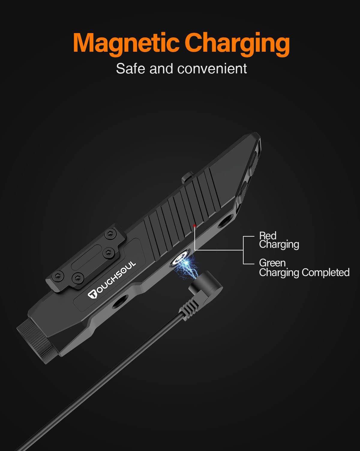 TOUGHSOUL Tactical Flashlight 1450 Lumen Picatinny Rail MLOK Mounted with Momentary Strobe Function Rifle Flashlight (Picatinny+Mlok)