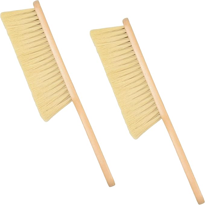 Wooden Bench Brush with Soft Bristles – 2 Pack Wide Table & Counter Dusting