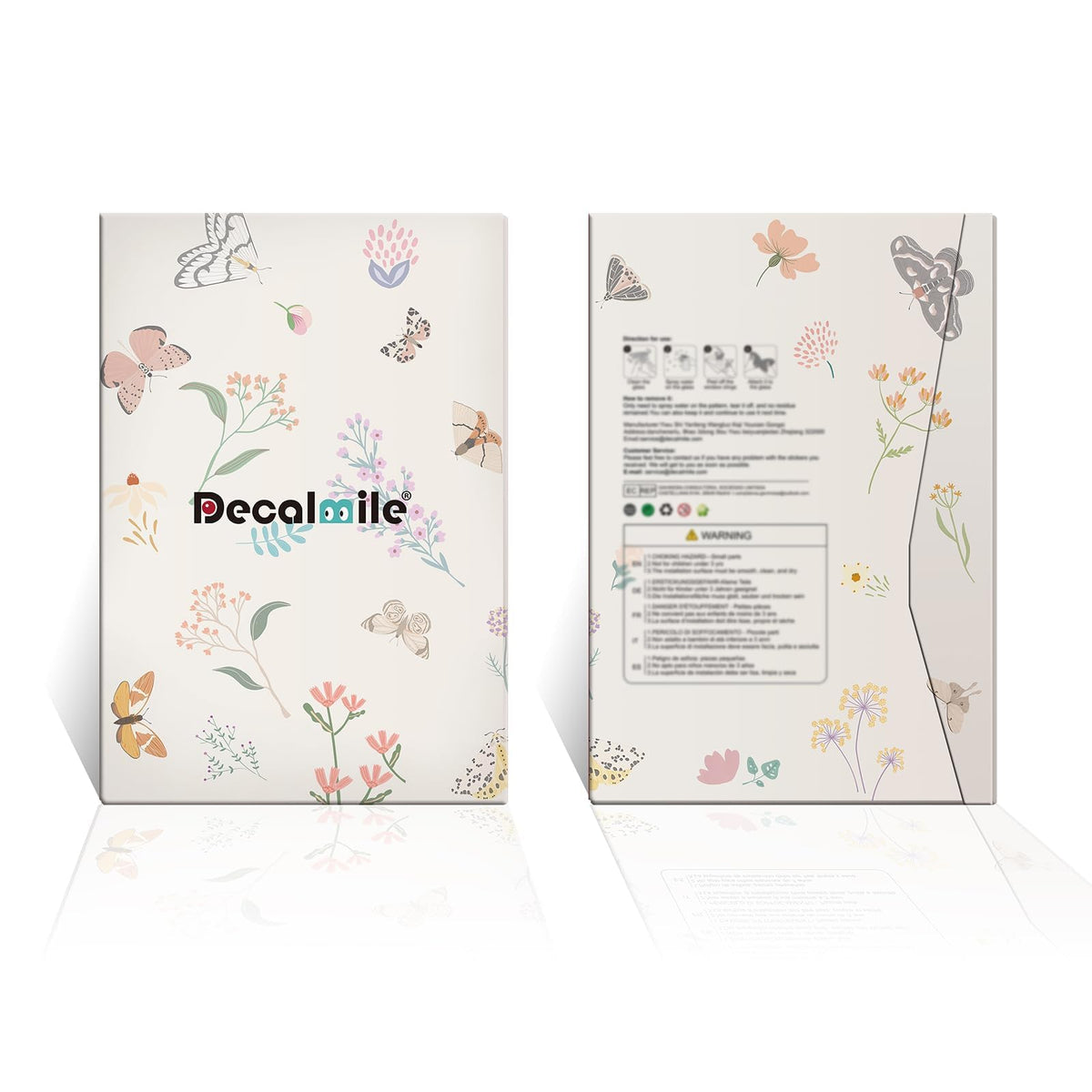 decalmile Spring Summer Purple Flower Hanging Vine Double Sided Window Clings Wisteria Floral Anti-Collision Glass Doors Window Stickers Decals