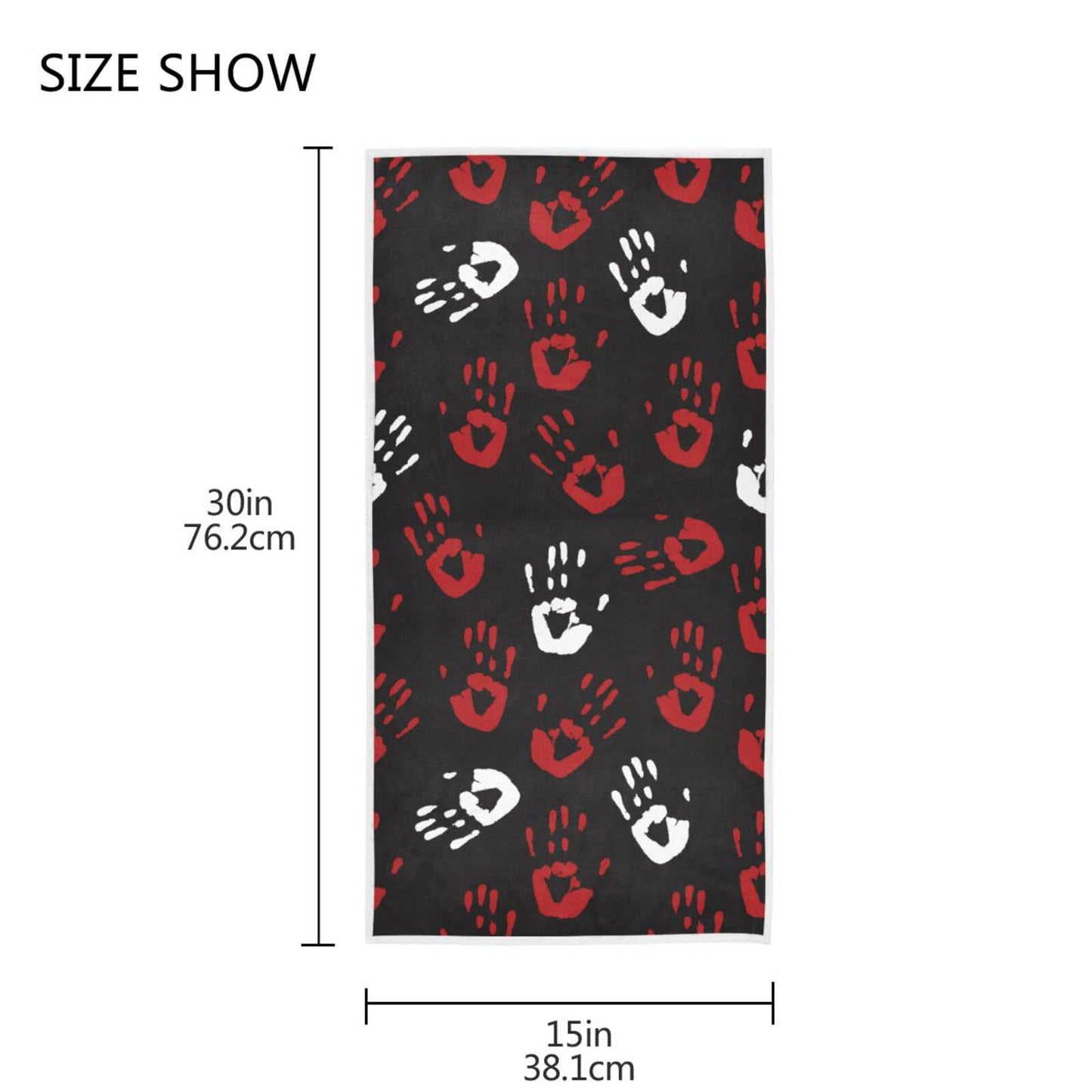 Pfrewn Halloween Red Bloody Hands Towels Hand Bathroom Towels 16x30 in Black Scary Bloody Zombie Hand Soft Absorbent Small Bath Towel Kitchen Dish Guest Towel Fall Autumn Halloween Day Decor Gifts