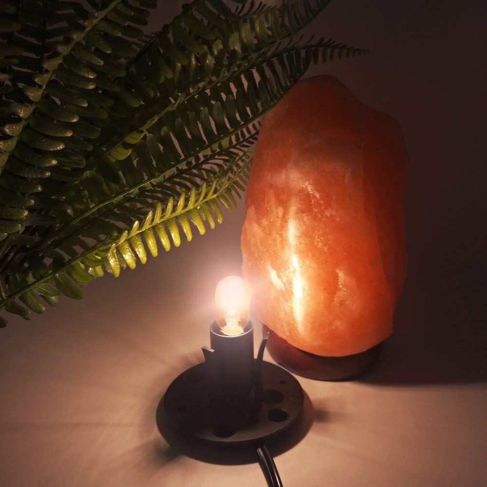 haraqi Himalayan Salt Lamp Cords (6ft) with Dimmer Switch,Original Replacement Cords with Base Assembly(3.34 Inches) and 25 Watt E12 Bulbs for Salt Rock Lamp Cord 2 Set