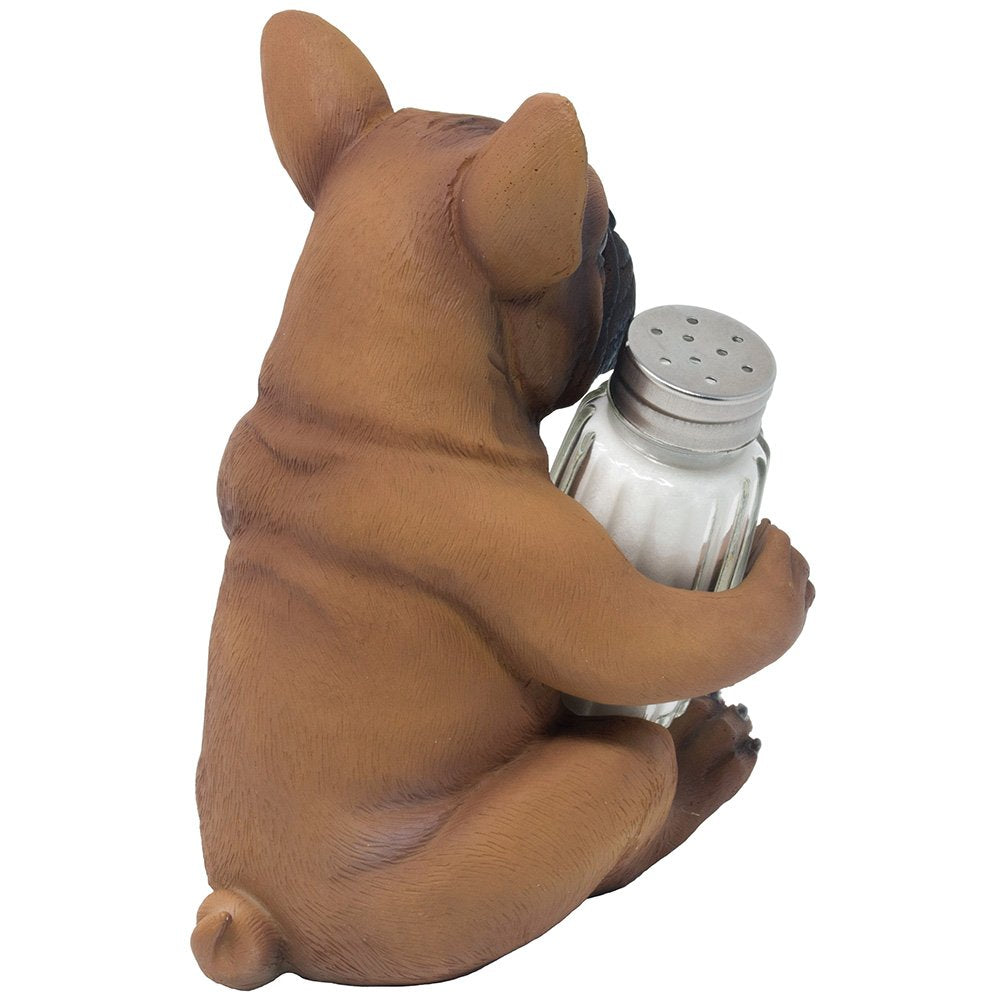 Home 'n Gifts French Bulldog Salt and Pepper Shaker Set, Resin, Brown, Shaker Set