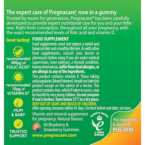 Pregnacare Gummies During Pregnancy Support Vitamins and Supplements, 60 Gummies