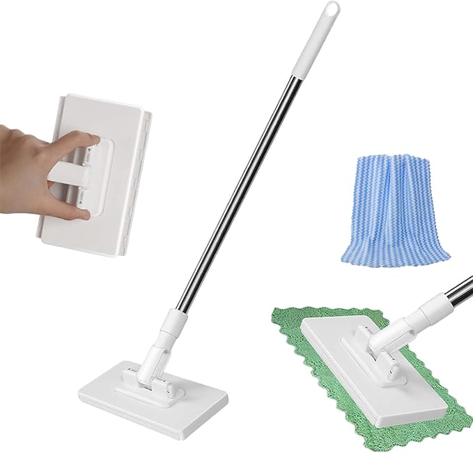 Snap Grip Mini Mop, Clever Zero Touch Cloth Changing Mini Mops, 39 Inch