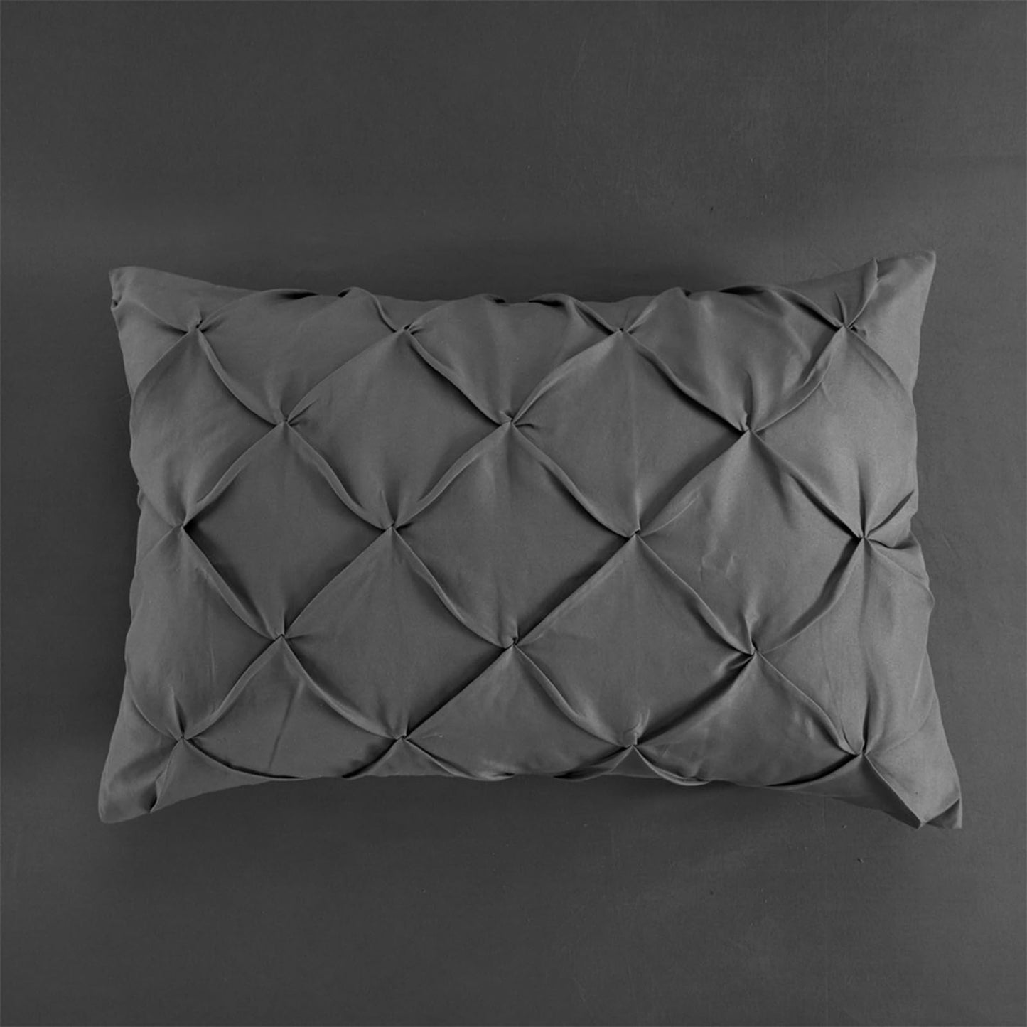 AiMay 6 PC Sheet Pillowcase Set Deep Pocket Double Brushed Microfiber Soft Durable Solid Color Wrinkle Free 1 Flat Sheet 1 Fitted Sheet 2 Pillowcases 2 Pinch Plated Pillowcases(Gray, Queen)