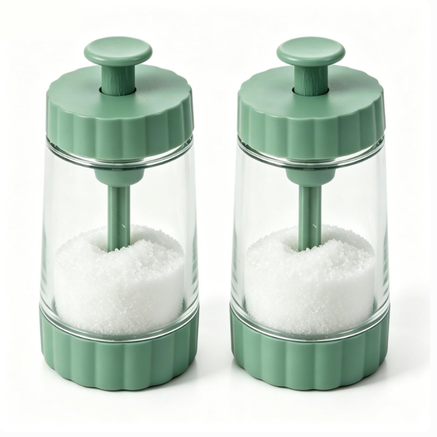Measuring Seasoning Bottle, 2 Pack Quantitative Salt Shakers 0.5g Precise Quantitative Seasoning Bottle Salt Pepper Shaker Set for Kitchen (Green)
