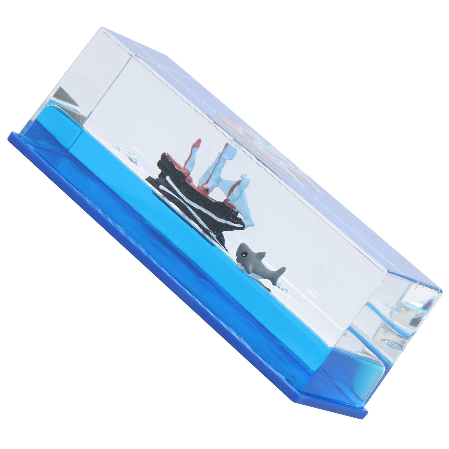 KHZSPP Unsinkable Boat in a Box Acrylic + Pure Water +Mineral Oil + Resin 15.2x5.3x5.2cm for Home Decoration Office Decoration Desk Bookshelf Car Display(Ship+Xiaoyu)
