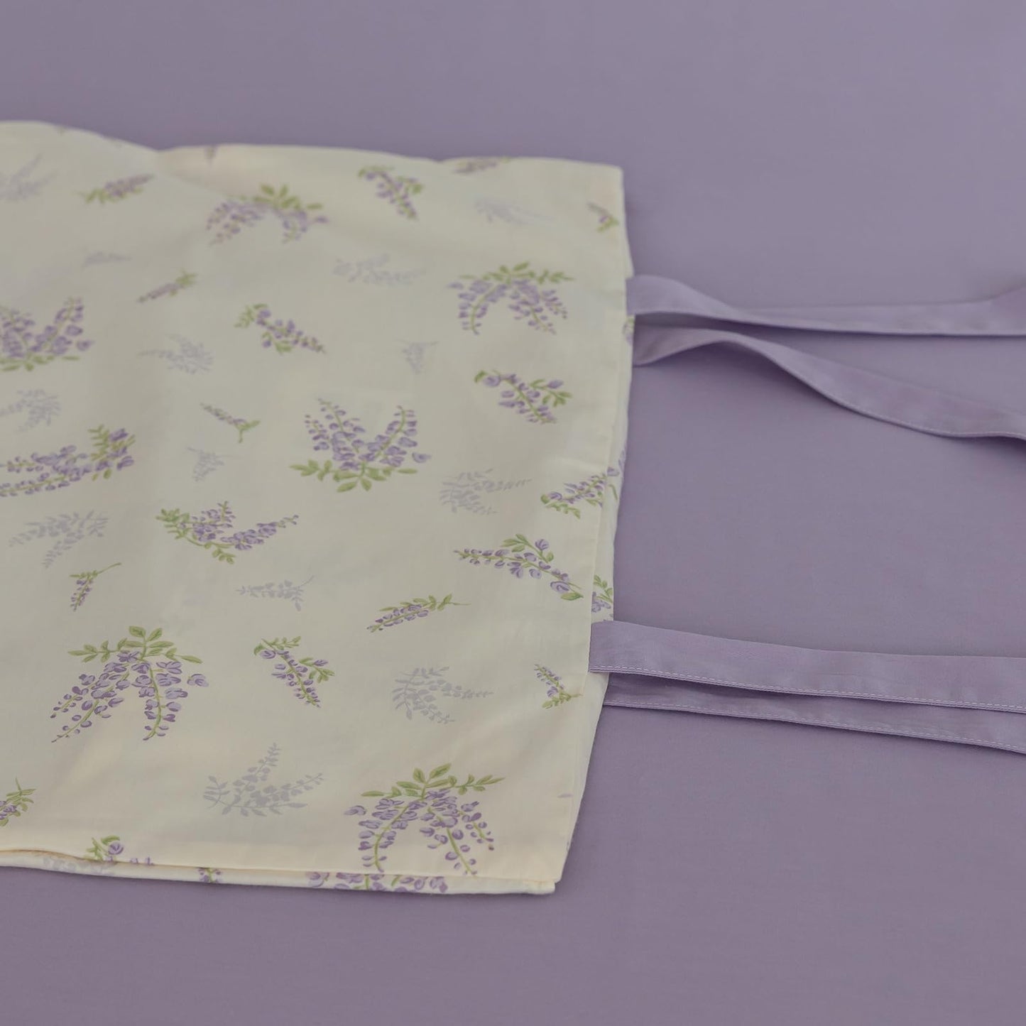 VM VOUGEMARKET Cotton Duvet Cover Set Queen,3 Pieces Purple Floral Bedding Set,Girls Lavender Flower Duvet Cover with Zipper Closure-Queen,90x90 Inch