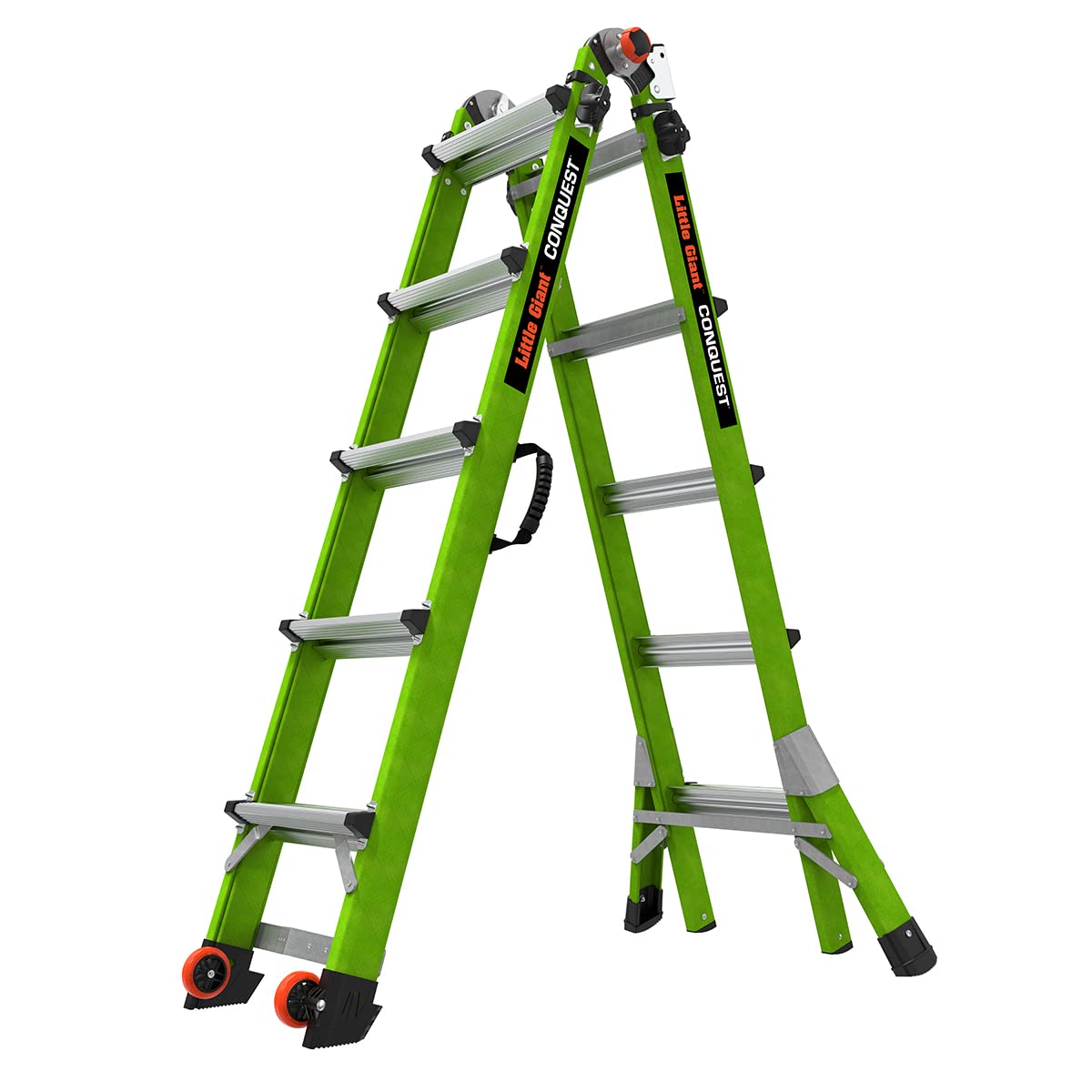 Little Giant Ladders Systems Conquest 2.0, M22, 22ft, Multi-Position Ladder, Fiberglass, Type 1A, 300 lbs Weight Rating, (17122-001), Green