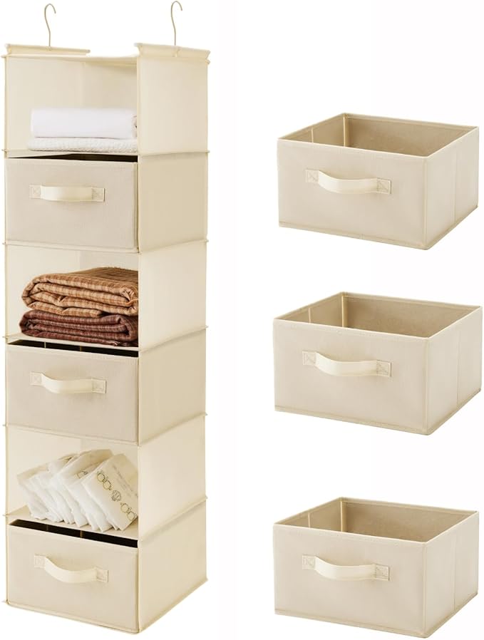 MAX Houser 6 Tier Shelf Hanging Closet Organizer, Closet Hanging Shelf