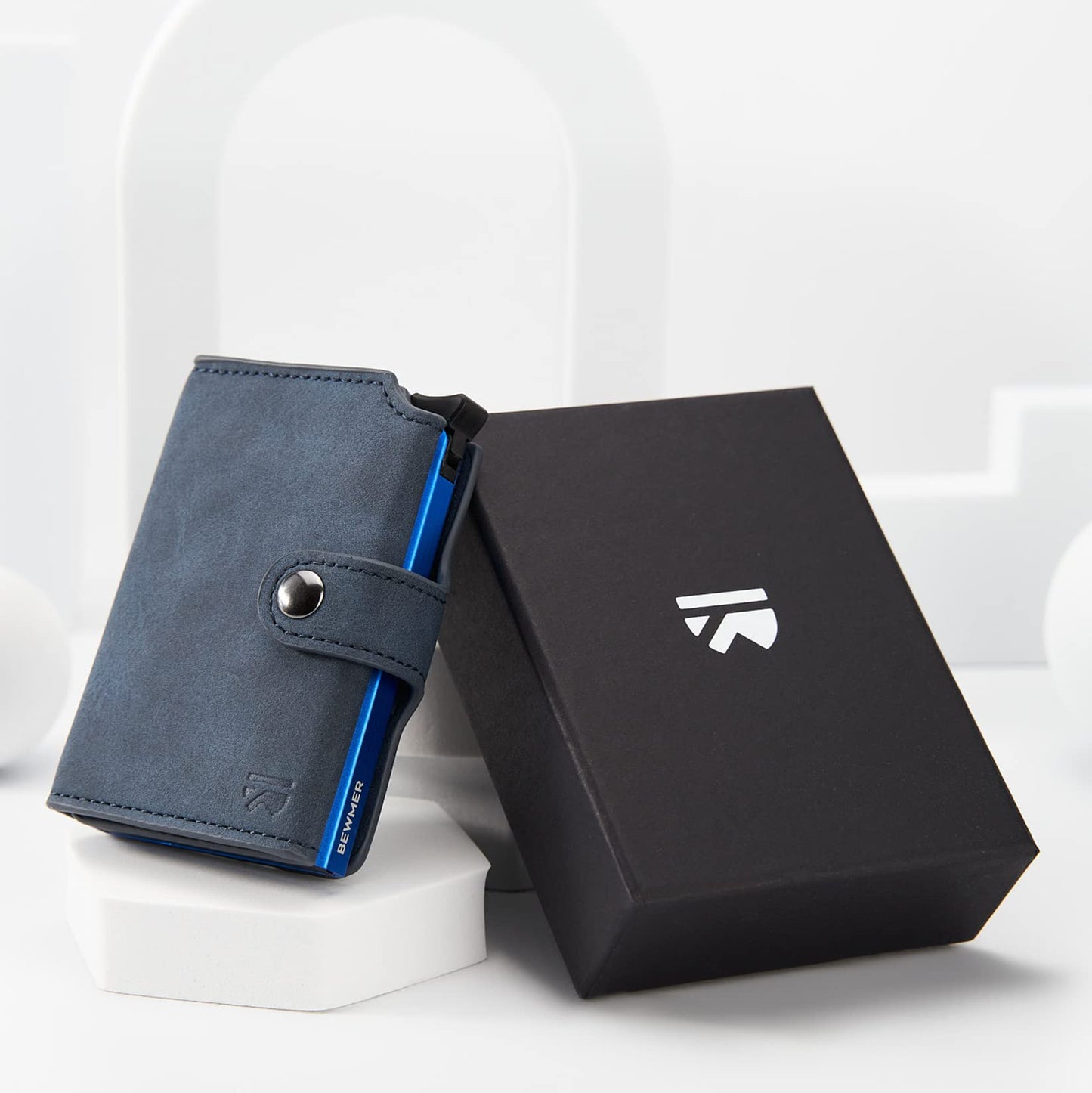 BEWMER 2 Shielded Credit Card Wallet | Anti-Cloning Protection Slim RFID Wallet for Men and Women | Card and Money Clip with Coin Holder