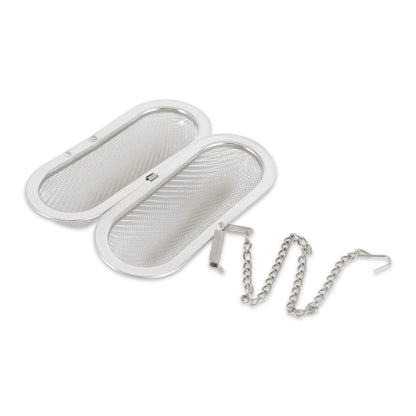 RSVP International Endurance Kitchen Collection Stainless Steel Mesh Floating Spice Infuser for Soups, Stews or Large Tea Pot, Jumbo Oval, 4.25x1.75"