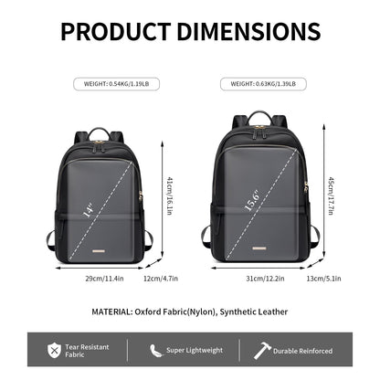 GOLF SUPAGS Laptop Backpack for Women Slim Computer Bag Work Travel College Backpack Purse Fits 15.6 Inch Notebook (Black)