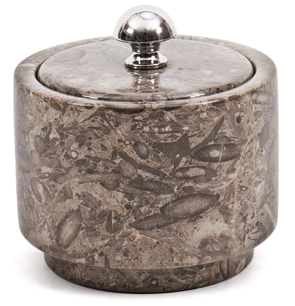 Radicaln Marble Salt Cellar with Lid 3" Oceanic Handmade Salt Box & Spice Jar for Kitchen Counter, Ideal Salt Holder, Sugar Bowl & Salt Dish, Salt Container For Housewarming Gift & Kitchen Decor