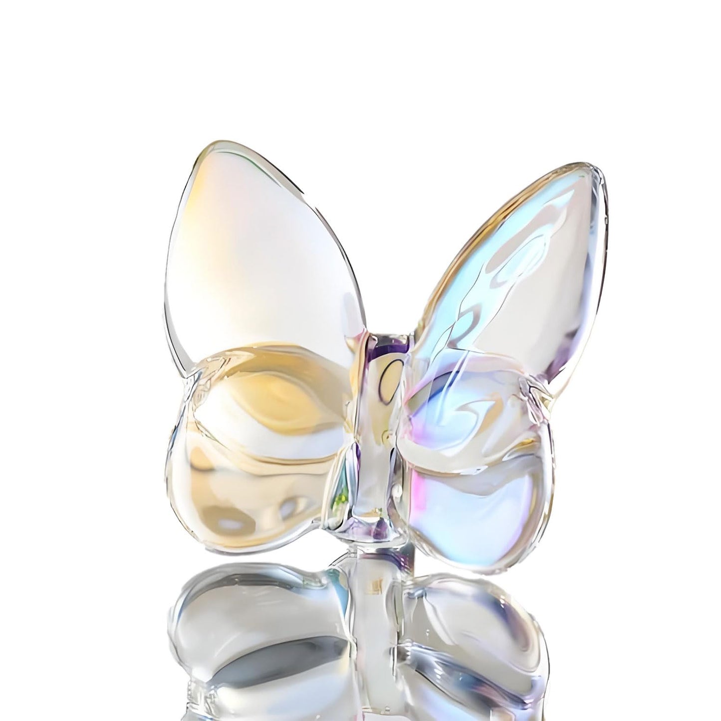 Crystal Butterfly Figurines Ornament, Europ Glass Butterfly Ornaments Statue Animal Collectible Style Light Luxury Animal Collectible for Home/Wedding/Christmas Decor.