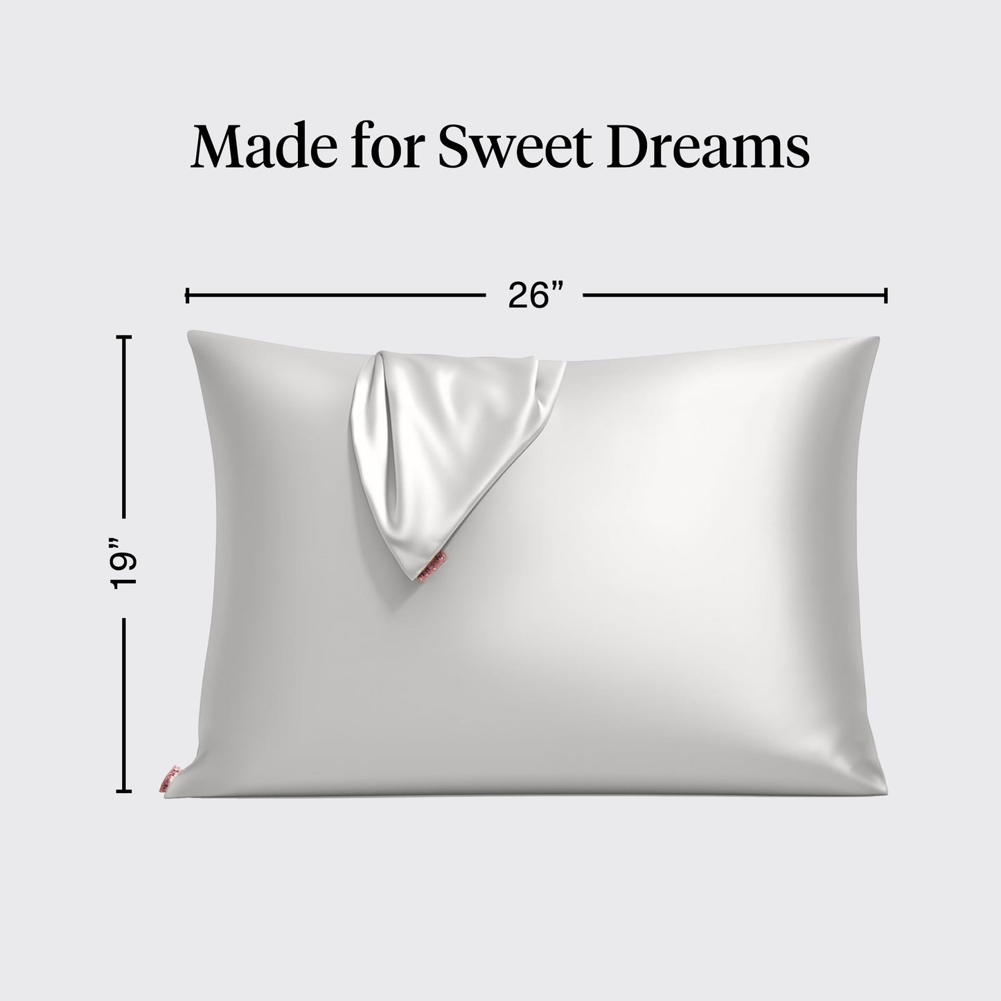 Kitsch Satin Pillowcase with Zipper for Hair & Skin - Softer Than Silk Pillow Cases, Smooth Cooling Satin Pillow Case, Wrinkle-Free, Machine Washable - Pillow Cases Standard Size (19x26) - Silver