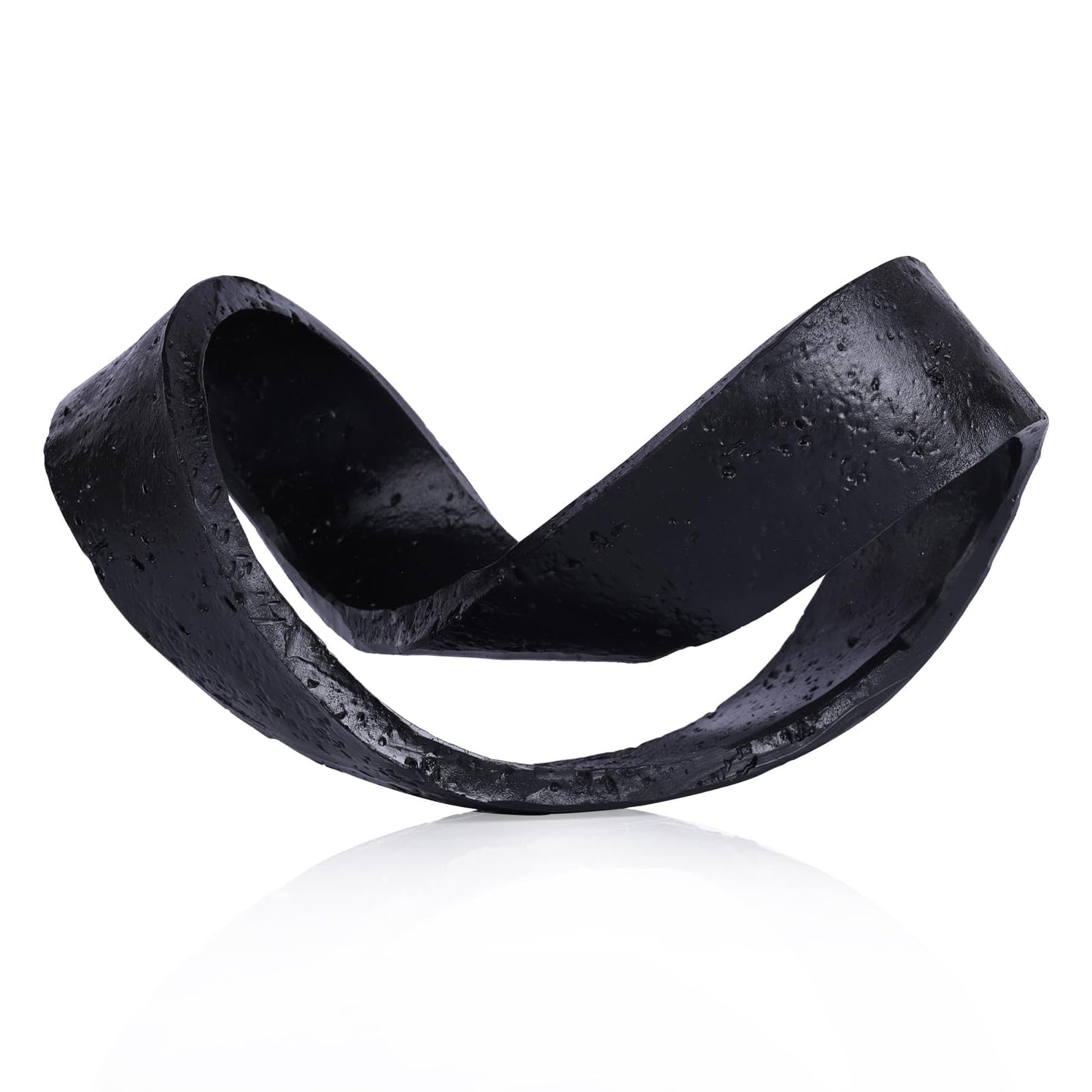 Modern Black Geometric Sculpture, Black Knot Home Accent Decor, Multi-Angle Abstract Art Statue for Coffee Table, Bookshelf, Living Room, Office - Resin Artistic Knot Decor for Home and Office
