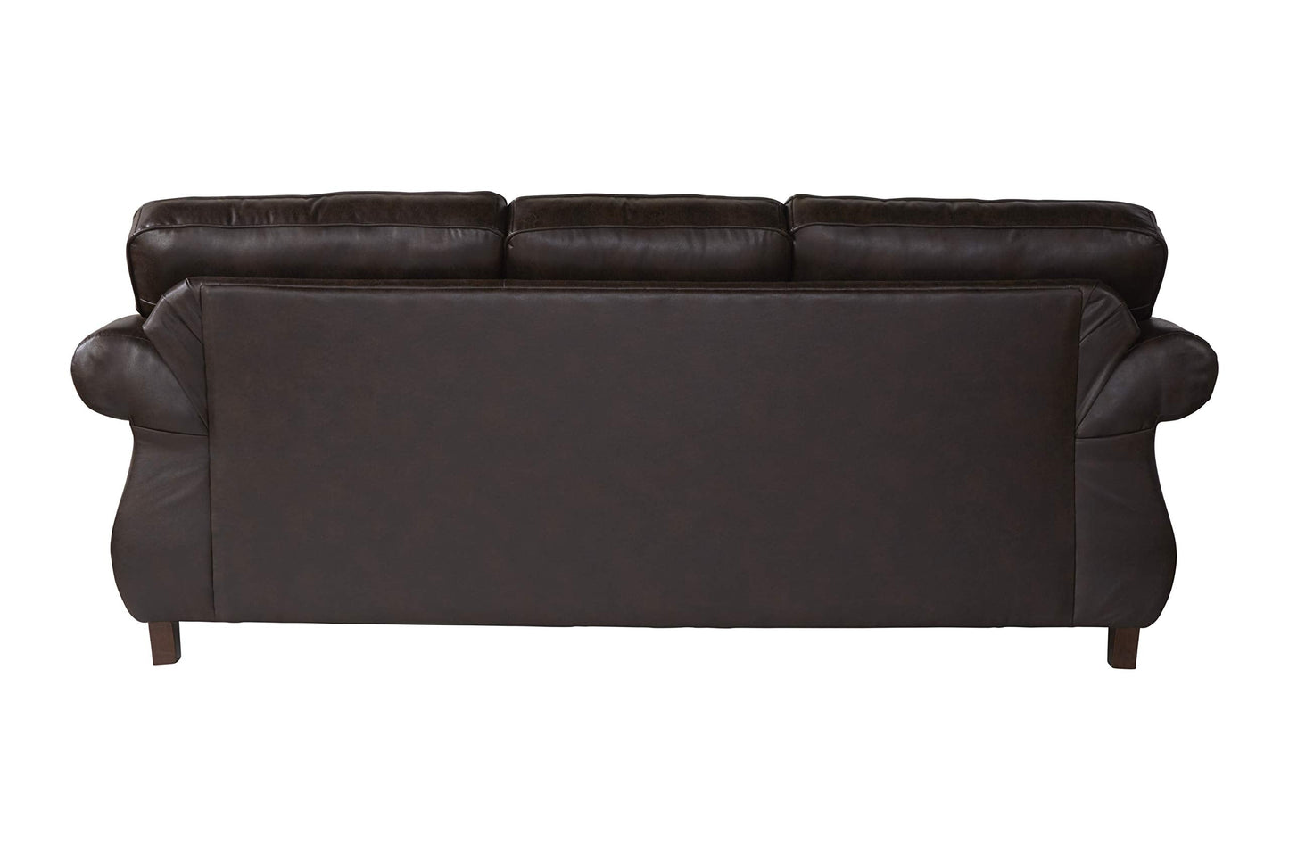 Leinster Faux Leather Sofa with Antique Bronze Nailheads in Espresso