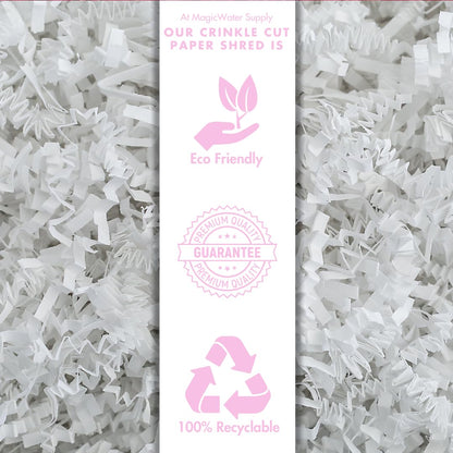 MagicWater Crinkle Cut Paper for Gift Baskets - 2LB White - Perfect for Shredded Paper Filler, Basket Filler, Gift Boxes, Bridesmaid Gifts, Christmas Stuffers & More – Ideal for All Occasions