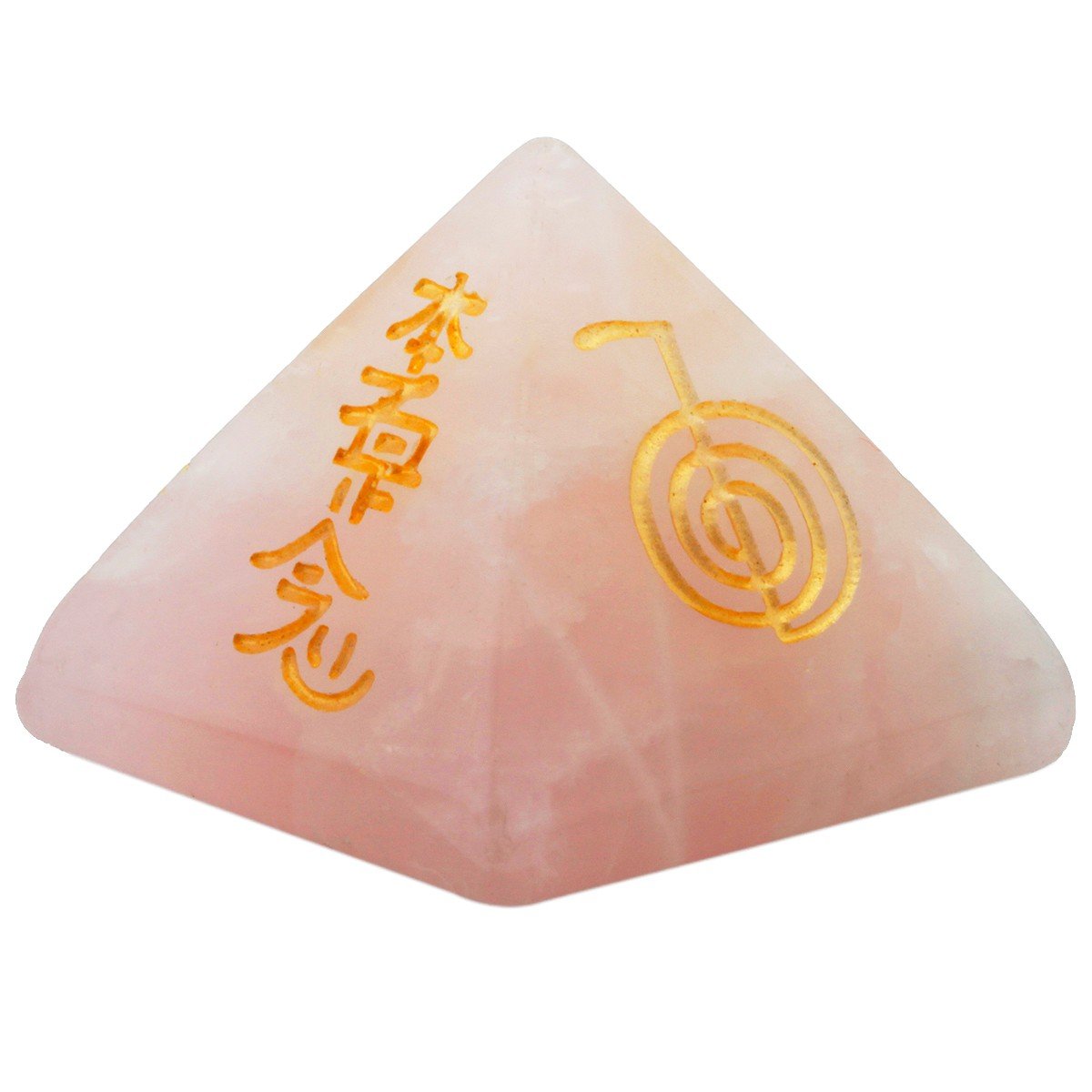 Rockcloud Healing Crystal Rose Quartz Orgone Chakra Pyramid Metaphysical Stone Figurine
