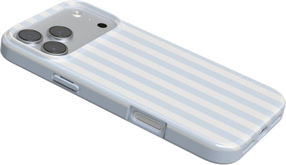 Casely iPhone 17 Pro Case | Blue Stripes | Sunday Best | Compatible with MagSafe | Classic Ultra Slim Design