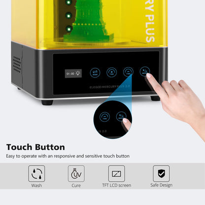 ELEGOO Mercury Plus 2 in 1 Wash and Curing Machine Station V2 for Mars Photon S Photon Mono LCD/DLP/SLA 3D Printers Printed Models