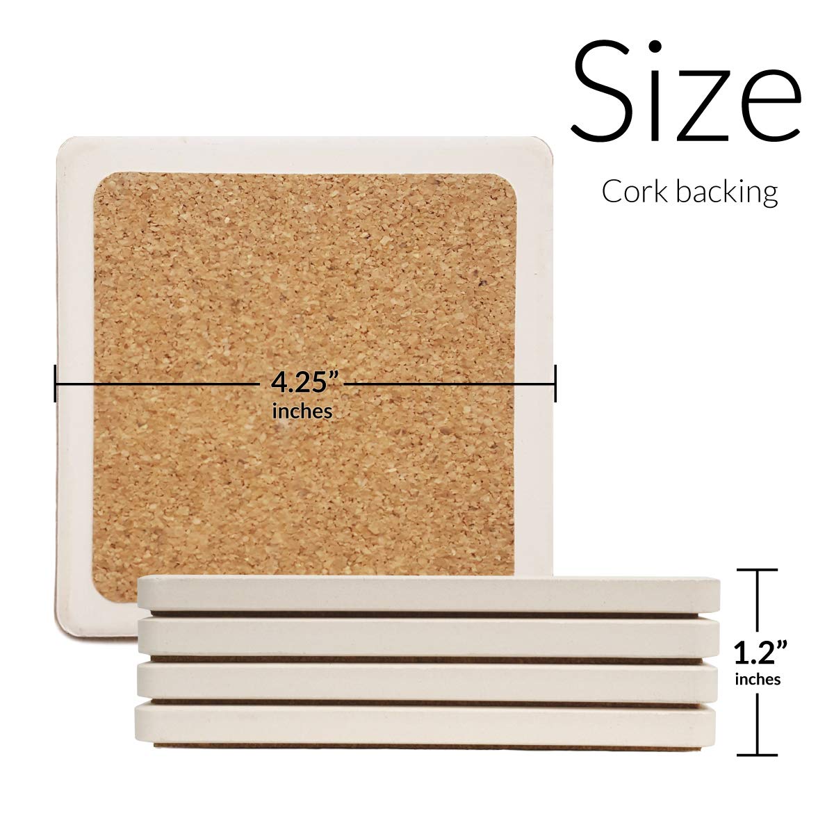 CoasterStone Stone Drink Coasters Set of Four - Watercolor Waves