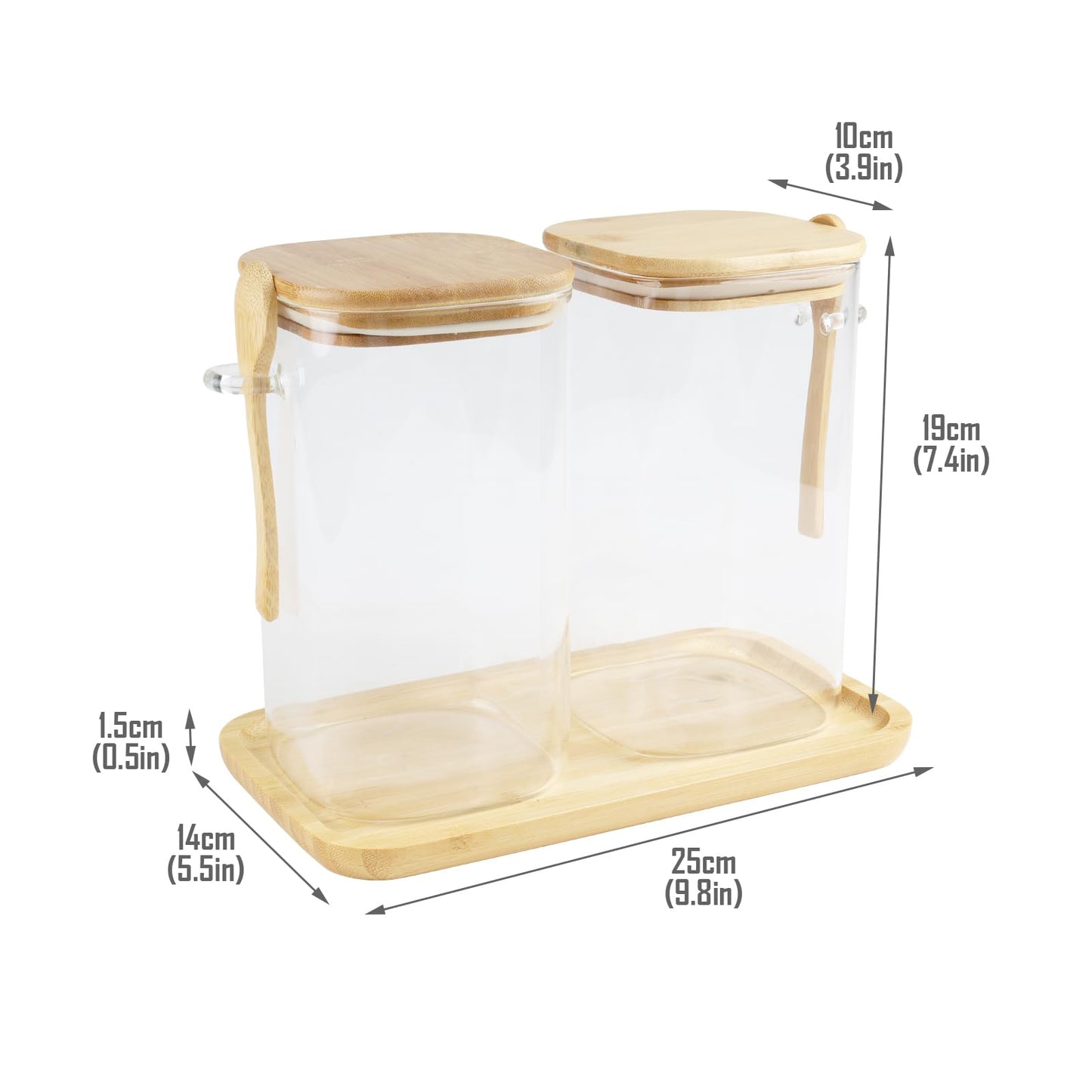 Glass Bath Salt Jars,40oz Bath Salt Container with Scoop and Airtight Lid,Clear Bathroom Salts Cellar Set for Jars with Tray,Labels and white Markers,Bathroom Decor Bathtub Accessories for Women