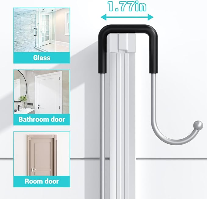 Hanging Shower Caddy Over Door: Silver Rustproof Shower Organizer over the Door