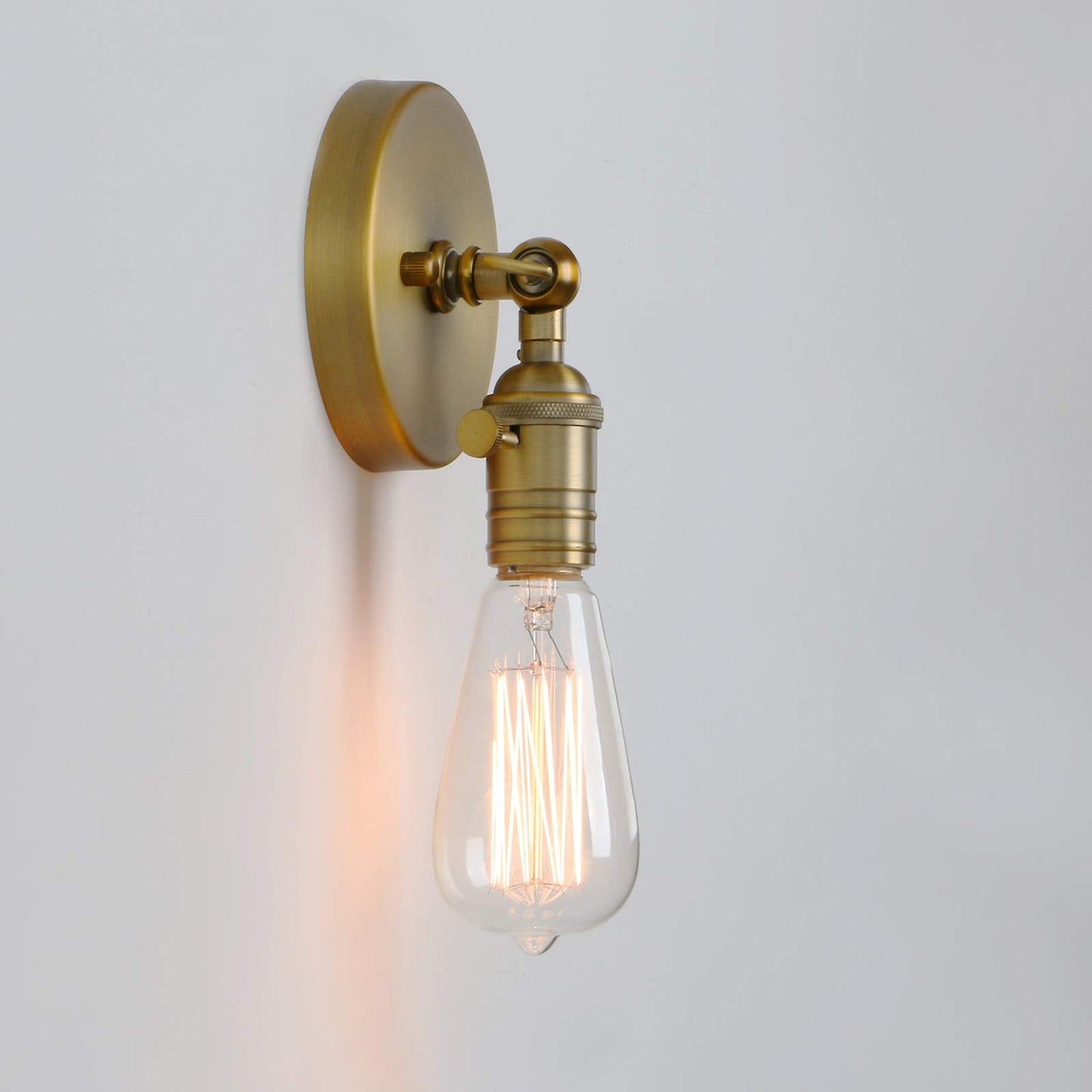 PERMO Minimalist Single Socket 1- Light Wall Sconce Lighting with On/Off Switch (Anqitue)